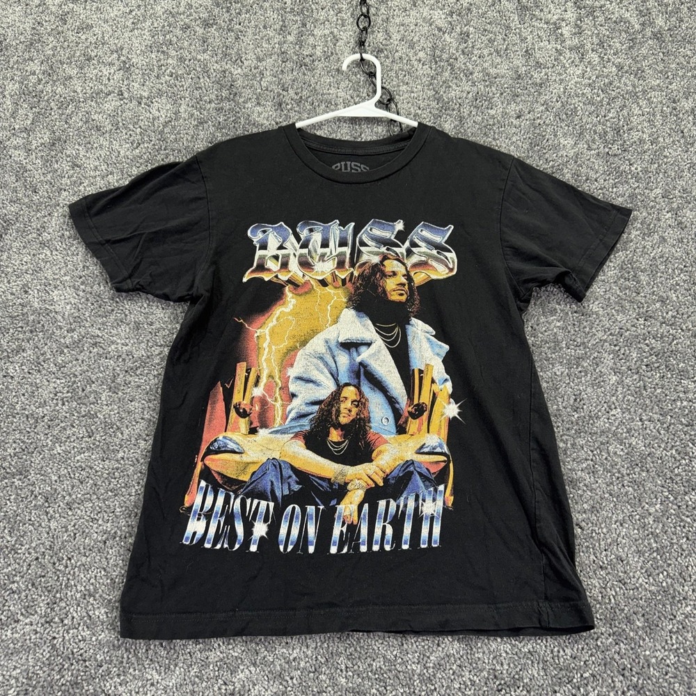 Russ Shirt Mens Small Black Best On Earth Graphic Tee Rap Hip Hop Music Tagless